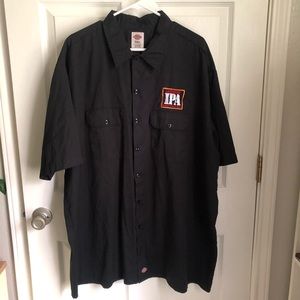 Black Mens Short Sleeve Button Shirt Collared 3XL